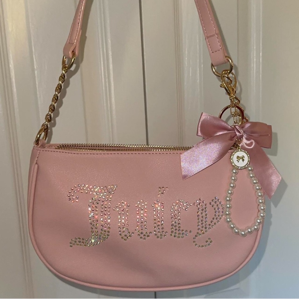 Juicy Couture Light Pink Embellished Shoulder Bag